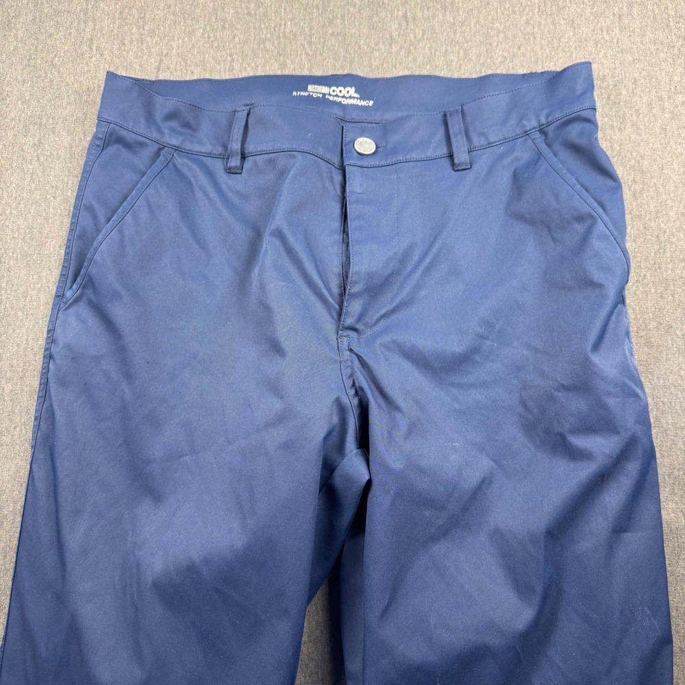 32 Degrees Cool Mens Stretch Performance Pants Navy Blue W32 L30 Golf Chino